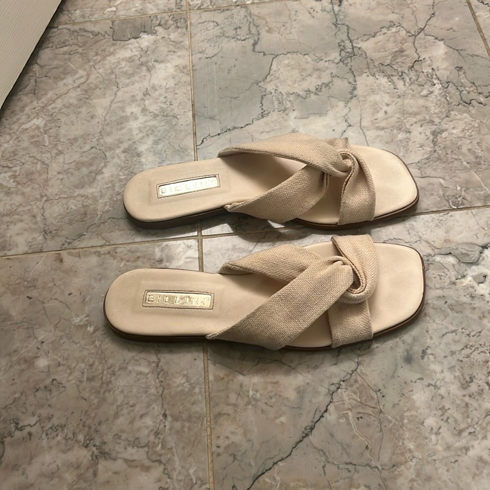Billini Cream Linen Sandals
